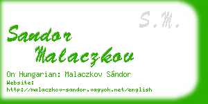 sandor malaczkov business card